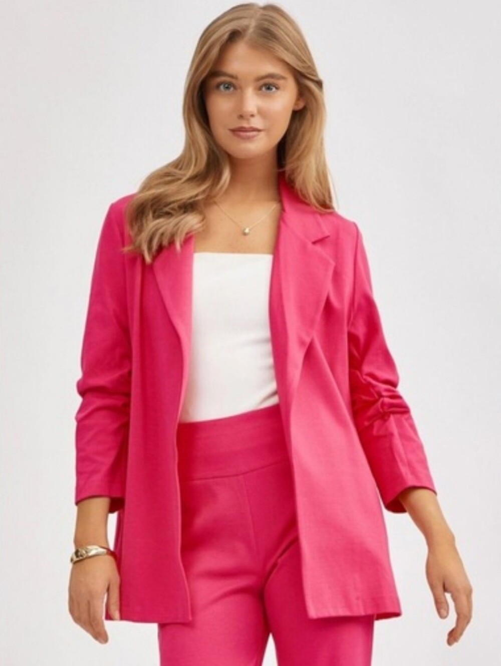 Dear Scarlett Women's Strawberry 3/4 Sleeve  Open Front Blazer Jacket Size XL